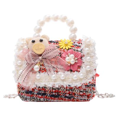 China 2021 High Quality New Fashion Children's Purse Cute Children's Western Style Mini Coin Purse Cartoon Bag Pearl Children's Purse for sale