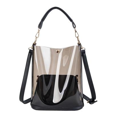 China New Fashion High Quality Transparent One-shoulder Korean Version Soft Jelly Handbag Large Capacity for sale