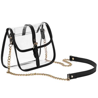 China High Quality Fashion Sports PVC Female Transparent One-Shoulder Tipping Across Kid Small Jelly Bag Cross-body Bag for sale