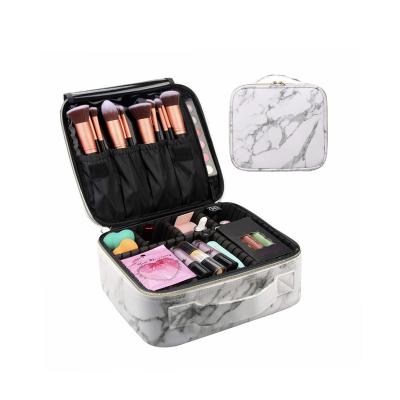 China Wholesale High Quality Factory Large Capacity Large Capacity Makeup Bag Organizer Cosmetic Travel Marble Custom Makeup Bag for sale