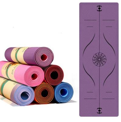 China Eco-Friendly Wholesale Waterproof Durable Anti-Slip Yoga Mat Dropshipping Tape Printed Yoga Mat For Pilates Beginner for sale