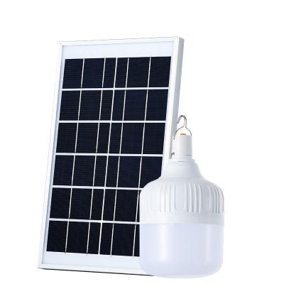 China Indoor+outdoor High Power LED Light Bulb 100W Solar Outdoor Portable Rechargeable Solar Light Bulb for sale