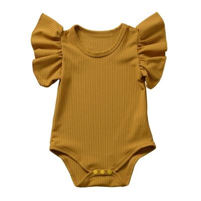 China Cozy baby clothes jumpsuit fashion design ruffle cotton baby onesie from factory wholesale 2022 toddler newborn babies romper baby onesie for sale