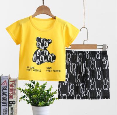 China Fashion\Comfortable\Durable Baby Boy Clothes 2022 Kids Boutique Summer Clothes 2 Piece Set Wholesale Kids Clothes Kids Cotton Short Sleeve T-shirt And Shorts Set for sale