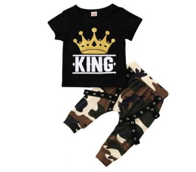 China Fashion\Baby Boy Comfortable\Durable Clothes New Fashion Summer 2 Piece Cool Boys Sleeve T-shirt Short Sleeve Children Boutique Clothing Set And Shorts Lattice for sale