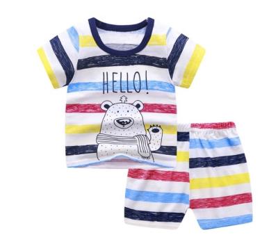 China Fashion\Comfortable\Durable Baby Boy Clothes Wholesale Kids Short Sleeve T-shirt And Pant Set Custom Design Kid Clothing Sets Summer Shorts Set For Girls boys for sale