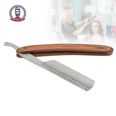 China Barber Hair Knifes Changeable Blade Professional Shaving Razor Salon Solid Wood Solid Wood Handle Barber Hair Cut Razors Shaving Type Shaving Knife for sale