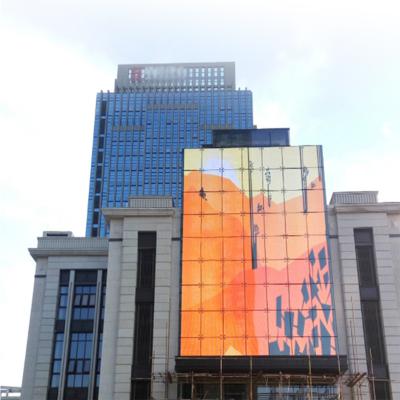 China P31.25-15.625Mm Mesh Led Display Outdoor Billboard Advertising Led Curtain Led Grille Large Screen Display for sale