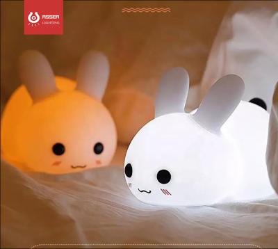 China Modern White Rabbit Snow Night Light Rechargeable Led Night Light for sale