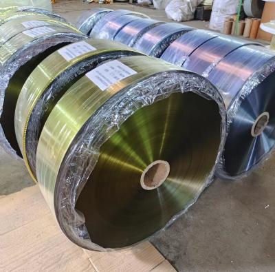 China High Tenacity PET Metallic FILM  100% Polyester Metallic Yarn  film in pancake or big roll ...... Single/Double side metallic film for sale