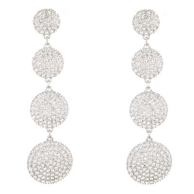 China FASHIONABLE big and small round exaggerated long rhinestones temperament luxury high-end fashion earrings for sale