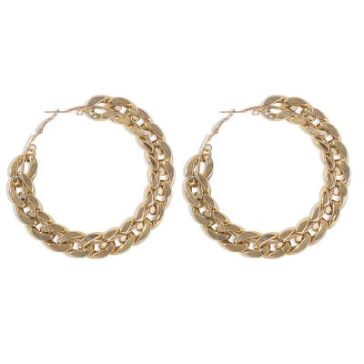 China Hiphop 2022 popular accessories exaggerated large personality circle chain earrings temperament jewelry for sale