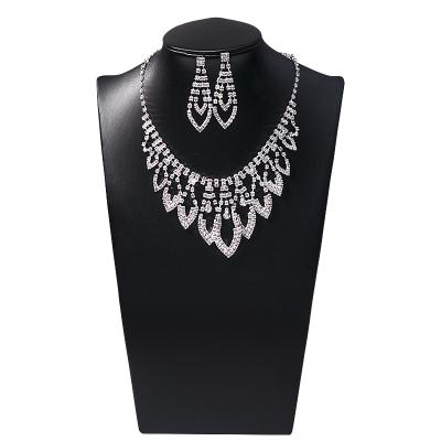 China CLASSIC luxury elegant bridal necklace set for women zircon wedding jewelry sets brides accessories jewelri for sale