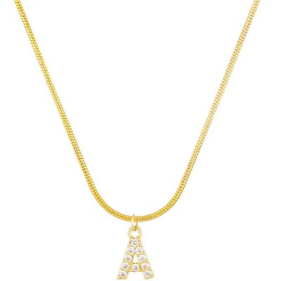 China 2022 Fashion Fashion New Gold Plated Personality Snake Necklace With Diamond Letters For Daily Life for sale