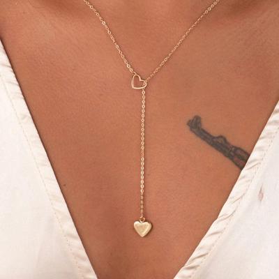 China FASHIONABLE heart-shaped simple love peach creative simple love heart pendant chain clavicle news women's y-necklace for sale