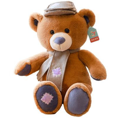 China Wholesale Eco-Friendly Promotional Gifts Kids Plush Bear Soft Toys Teddy Bear With Scarf Hat for sale