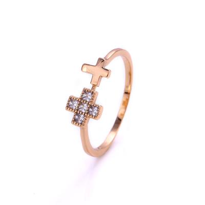 China CLASSIC 12084 Xuping Christian Jewelry , Mini Cross Symbol Gold Woman Jesus Ring for sale