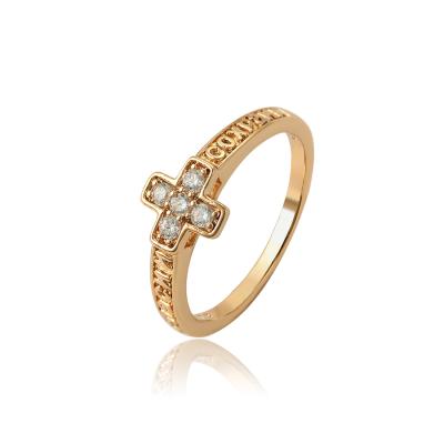 China CLASSIC 18K Gold Plated Cross Symbol 15734-Xuping Gold Plated Christianity Ring for sale