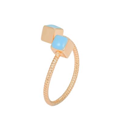 China CLASSIC 16226 Xuping simple design gold color jewelry resizable copper ring for sale