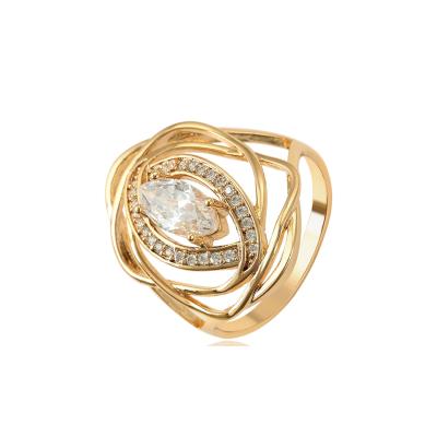 China CLASSIC xuping 15776 18K Gold Color Spiral Big Hollow CZ Stone Women's Synthetic Ring for sale