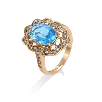 China 13553 Fashion Xuping Gold Ring Sapphire Beautiful Wedding Ring Custom Made for sale