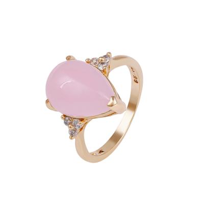 China CLASSIQUE 14679 Fashion Gold Plated Retro Style Elegant Ladies Jewelry Teardrop Shaped Opal Finger Ring for sale