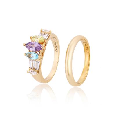 China CLASSIC Elegant Jewelry 12857-Xuping Gold Couple Rings Add To Settings CZ for sale