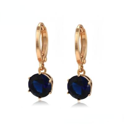 China S00071126 Xuping Fashion Jewelry New Gold CLASSIC Crystal Dangle Earring 18K Blue Dangle Earring for sale