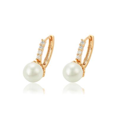 China Fashion design gold xuping fancy earring 95132, wholesale white gold circle earrings new pearl earring designs for sale