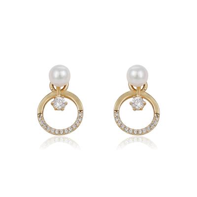 China 94065 Latest Design Jewelry Circle Shape Pearl Ladies Earrings for sale