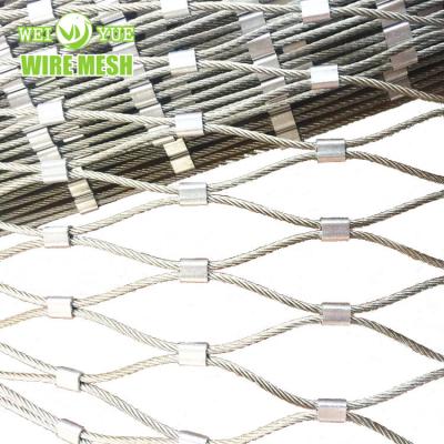 China Flexible Stainless Steel 316 Stainless Steel Wire Rope Wire Rope Mesh Net Mesh Net for sale