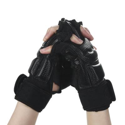 China China Factory OEM Black Long Finger Martial Arts Muttahida Majlis-e-Amal Durable Short Gloves Easy To Clean for sale