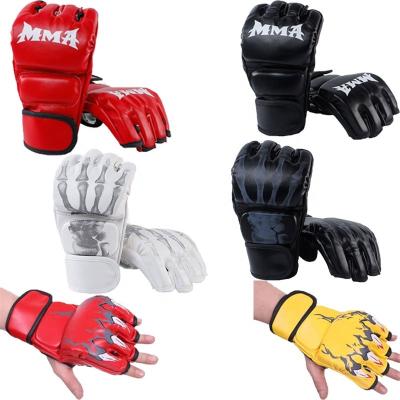 China Easy To Clean 2.95USD China Factory OEM Short Finger Martial Arts Training Sanda Boxing Boxing Gloves Muttahida Majlis-e-Amal for sale