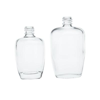 China Nickel Free Frosted Perfume Bottles Flat Ellipse Clear Empty Common Style for sale