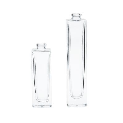 China 30ml 50ml 100ml Wholesale Cube Glass Perfume Bottles Crimp Version Perfume Glass Bottle for sale