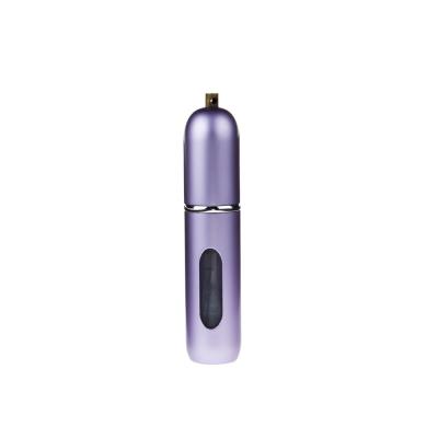 China 5ML Aluminum Travel Perfume Atomizer With Shinning Line Logo Engraved for sale