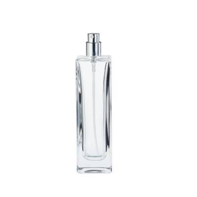 China 100Ml Clear Finest Glass Perfume Spray Bottles With Aluminium Spray Pump for sale