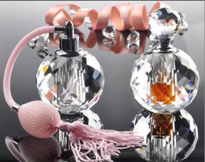 China Hot Stamping 10ml Mini Crystal Perfume Bottles With Bulb Sprayer Pump for sale