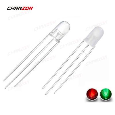 China DIY Hobby/Green Red Bicolor Common Cathode DIY Round Lens LED PCB Anode/Arduino Diode/Spare/Project 5mm DIP 3V 3pin Dual Color Lamp 5mm Light Emitting Diode for sale