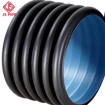 China High Quality Double Wall Water Delivery HDPE Corrugated Pipe 600mm For Basement Drainage for sale