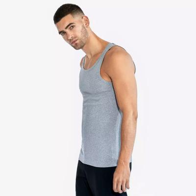 China Newseam Manufacturer Custom Cotton Ribbed QUICK DRY Strength Muscle Sports Invest Gray Tank Top Fitness Mens Workout Tanks for sale