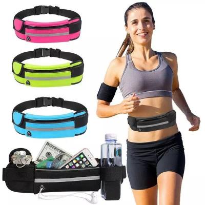 China Outdoor Waterproof Fanny Pack With Water Bottle Waist Bag Sports Exercise Running Armband Waist Bag Recycling Support for sale