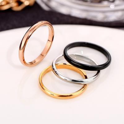 China Amazon FASHIONABLE Hot Selling Factory Wholesale Stainless Steel Simple Plain Ring Glossy Couple Ring for sale