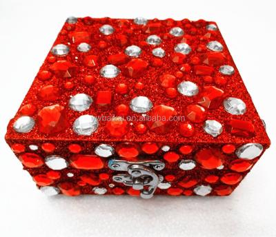 China Other high quality wooden jewelry bling bling box with crystal for sale