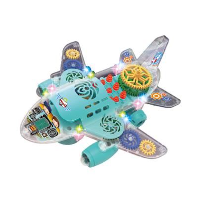 China Cartoon Electric Universal Degrees 360 Rotate Plane Toys Transparent Gear Flat Toy HC554220 84x39x66cm for sale