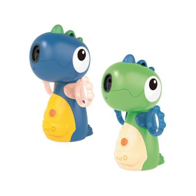 China Bubble Plastic Automatic Blowing Toys With Light Music Cartoon Dinosaur Bubble Machine Gun Toy HC550293 for sale