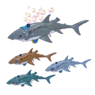 China Plastic Bubble Machine Shark Toy Waterproof 6 Channel Bubble Shark Swimming Remote Control Toy With Lights HC522432 for sale