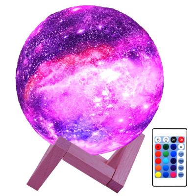 China Cycle Charge Led Lighting 3D Bedroom Moon Star Galaxy Light 16 Color LED Light , Rechargeable Battery for sale