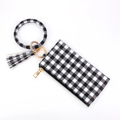 China Leopard Print Waterproof Keychain Wallet Wristlet Hang Coin Purse Bag For Key Chain Wholesale Wholesale for sale