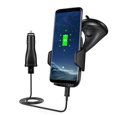 China new smart devices 10.8W Qi-enabled wireless car charging bracket charging and safe rotation, portable multi-angle and height adjustment for sale